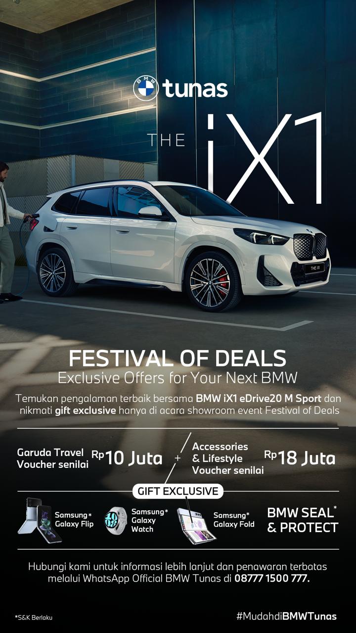 Promo BMW iX1 - SUV Listrik Kompak Premium BMW iX1 SUV listrik kompak dalam promo spesial dengan desain dinamis dan teknologi terbaru